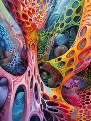 Poster - Vibrant Abstract Artwork with Dynamic Rhythms and Patterns for Modern Interiors