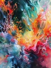 Poster - Abstract Paintings Inspired by Rhythms and Patterns in Blue Tones