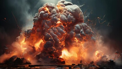 Aufkleber - Abstract illustration of a brain explosion from stress and energy sparks. Glowing brain and explosion. Concept of rage stress resistance and workaholism
