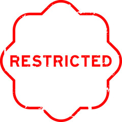 Sticker - Grunge red restricted word rubber seal stamp on white background