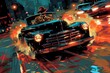 Behind the wheel of a vintage convertible, a determined detective races through the night, chasing down leads and dodging danger at every turn in pursuit of justice.