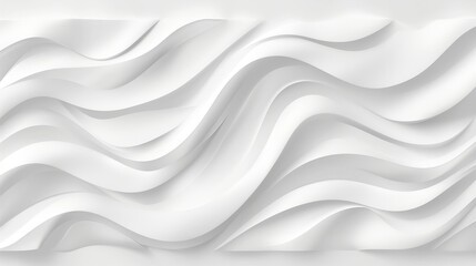 Aufkleber - White seamless wave texture pattern. Wavy linen background. Interior wall decoration. interior wall panel pattern. white background of abstract waves.