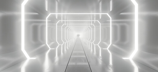 Wall Mural - White tunnel with white walls and a white ceiling