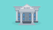 © Vanz Studio - bank building vector illustration with flat design style