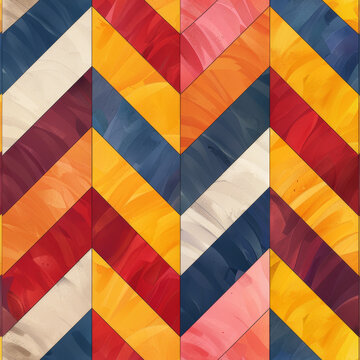 Simple chevron geometric pattern in vivid colors, repeating pattern. Perfect for fabrics, wallpapers.