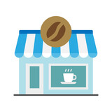Fototapeta  - Commerce, coffee shop, store icon. Building cafe.