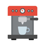 Fototapeta  - Professional coffee machine. Front view of espresso machine.