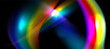 Blurred rainbow refraction overlay effect. Light lens prism effect on black background. Holographic reflection, crystal flare leak shadow overlay. Vector abstract illustration.