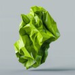 Low polygon 3D model of complex interesting organic shape in acid green