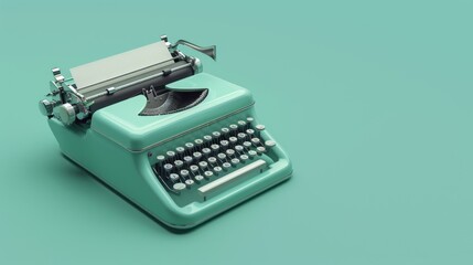 Poster - A Vintage Turquoise Typewriter
