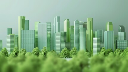 Canvas Print - Buildings with renewable energy systems, concept of green building or ecology