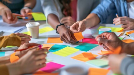 Wall Mural - a collaborative team planning session
