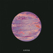 Jupiter poster. Jupiter in gradient style on space star sky. Planet of solar system. Vector illustration.