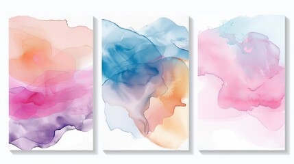Poster - An abstract watercolor book cover design. A colorful watercolor background. You can use it for a poster, wall art, magazine, brochure, banner, or website.