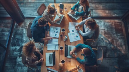 Wall Mural - a corporate teamwork meeting