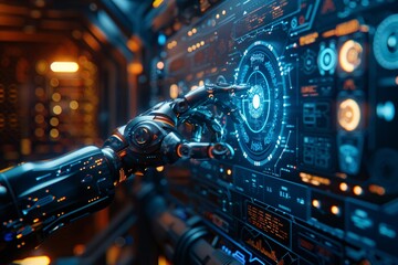 Poster - an artificial arm interacting with a virtual interface. enhancements for cyborgs. advanced cyberneti