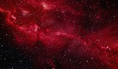 Wall Mural - mesmerizing red nebula with twinkling stars in deep space