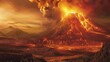 Volcano Erupts Lava Into Sky