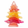 Christmas tree toy figure made of sweet gelatin, edible sculpture, isolated on white background