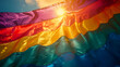 © Wisarut Official - Rainbow flag for pride month, Parade celebrating of LGBTQ community, pride festival