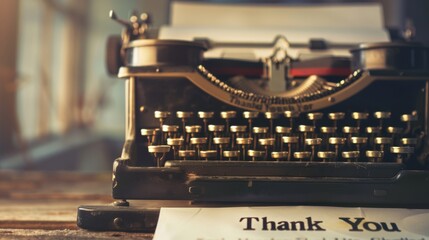 Poster - Antique Typewriter with Thank You Note