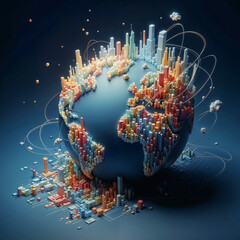 Poster - abstract city globe