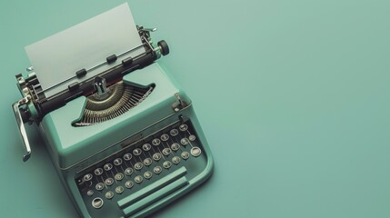 Poster - A Vintage Typewriter on Turquoise