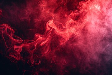Wall Mural - Red smoke texture on black background