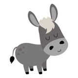 Fototapeta  - cute cartoon donkey isolated