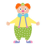 Fototapeta  - cartoon clown isolated, circus illustration