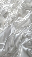 illustration of bright white fabric material in wavy layers of abstract background with dark shadows