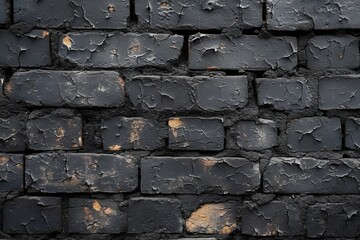 Wall Mural - Texture of a black painted brick wall as a background or wallpaper