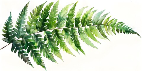 Naklejka na meble Watercolor of Elegant Fern Leaf on White Background