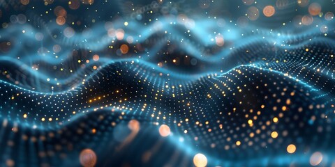 Poster - Quantum Particles in Superposition A Futuristic Visualization of Quantum Computing Dynamics