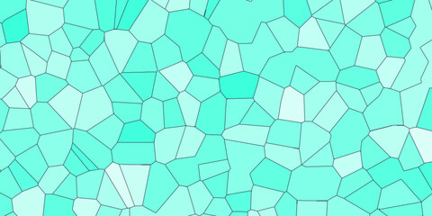Poster - Blue and White Broken Stained Glass Background with white lines. Aqua texture Geometric Modern creative background. Geometric Retro tiles pattern.
