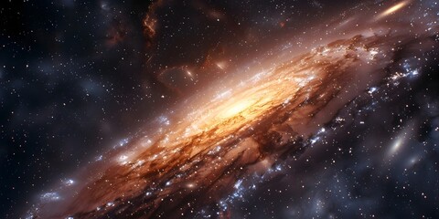 Wall Mural - captivating cosmic tapestry a spiraling galaxy revealing the interplay of dark and visible matter