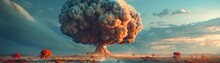 A Digital Illustration Of A Mushroom Cloud Not From An Explosion