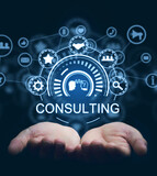 Fototapeta Miasto - Concept of Consulting. Business. Technology. Internet