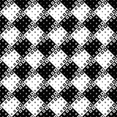 Poster - Seamless geometrical square pattern background - abstract black and white vector illustration from diagonal squares