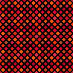 Poster - Abstract diagonal square pattern background - repeating geometrical red vector design from squares