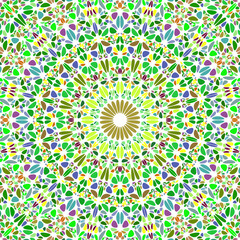 Poster - Abstract oriental dynamic psychedelic circular mosaic pattern background - floral colorful vector design with curved stones