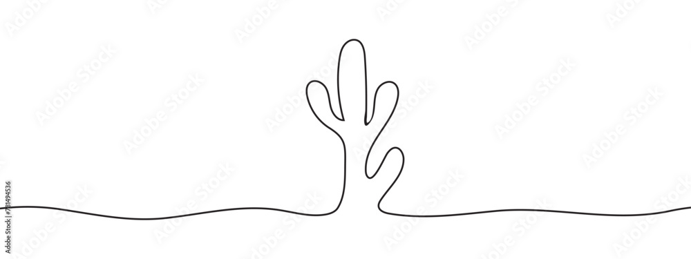 Line art cactus posters. Cactus one line art illustration. hand-drawn ...
