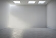 © eman - empty white room with a wall with copy space