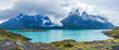 Majestic Mountain Peaks and Turquoise Lake Panoramic View