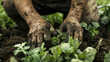 Mani raccolgono verdure biologiche. Concetto di importanza della coltivazione sostenibile