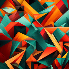 Canvas Print - Abstract geometric patterns in vibrant colors.