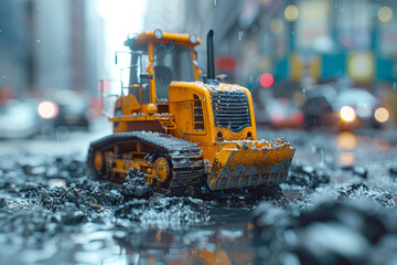 Poster - a construction company undertaking infrastructure projects to support growth and development. concep