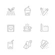 Set line icons of tea