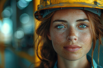 Poster - an empowered woman in the engineering field contributing to infrastructure development projects. con
