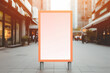 Blank mockup street peach poster billboard on the background of the city